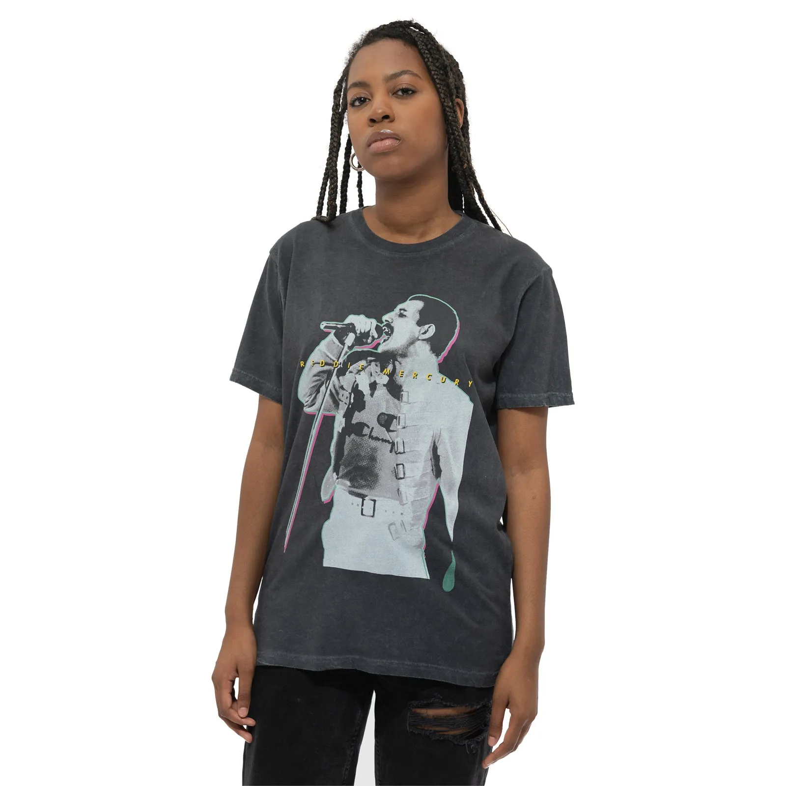 FREDDIE MERCURY - GLOW - T-Shirt Black (Wash Collection) sold by Spiral Direct product image thumbnail 3