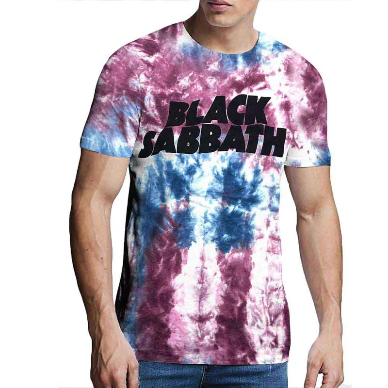 BLACK SABBATH - WAVY LOGO - T-Shirt Blue (Wash Collection) sold by Spiral Direct