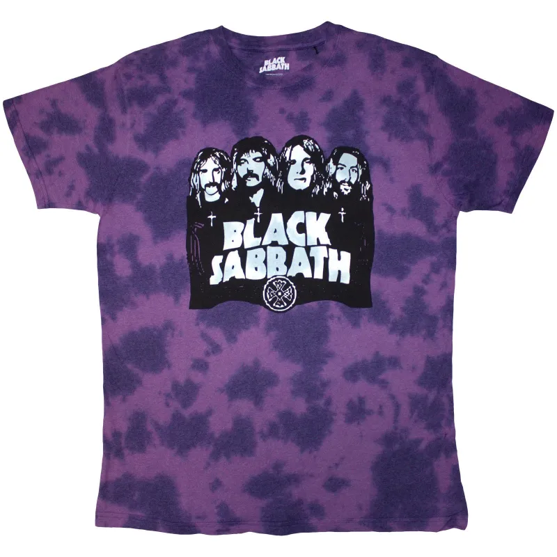 BLACK SABBATH - BAND & LOGO - T-Shirt Purple (Wash Collection) sold by Spiral Direct