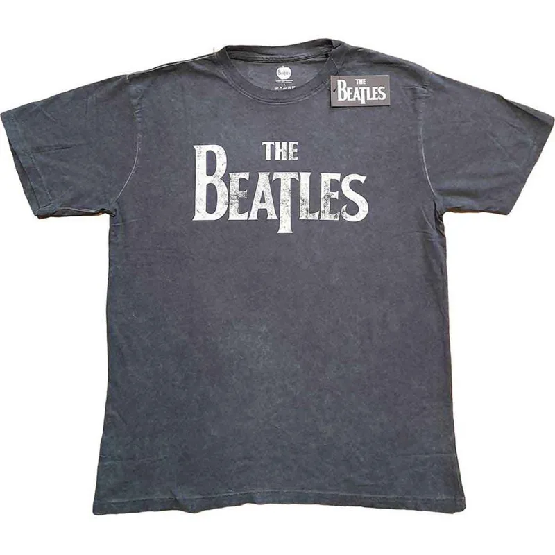 THE BEATLES - DROP T LOGO SNOW WASH - T-Shirt Grey (Wash Collection) made by Spiral Direct