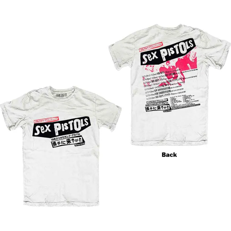 THE SEX PISTOLS - FILTHY LUCRE JAPAN - T-Shirt White (Back Print) sold by Spiral Direct