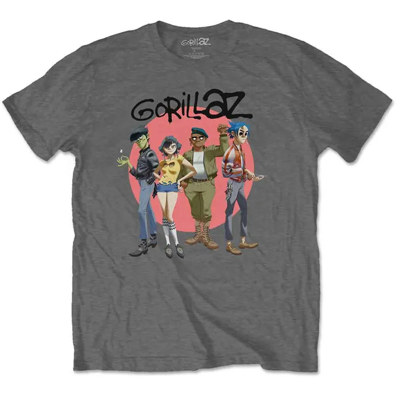 GORILLAZ - GROUP CIRCLE RISE - T-Shirt Grey made by Spiral Direct