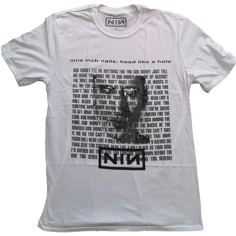 NINE INCH NAILS - HEAD LIKE A HOLE - T-Shirt White made by Spiral Direct