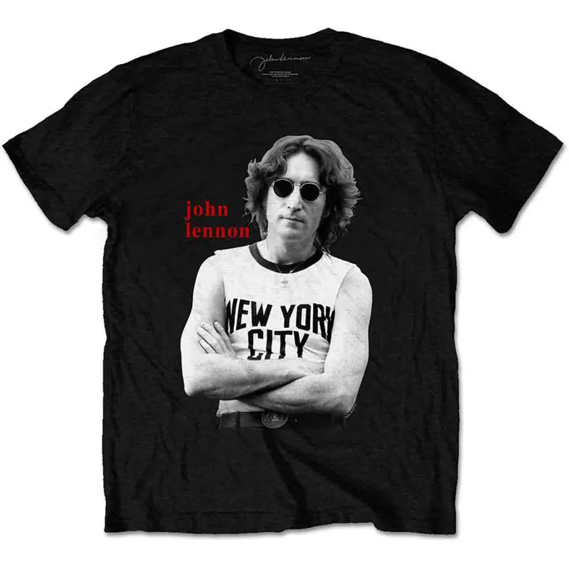 JOHN LENNON - NEW YORK CITY BLACK & WHITE - T-Shirt Black sold by Spiral Direct