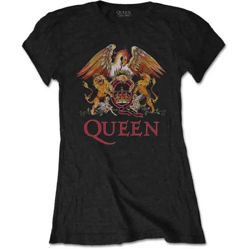 QUEEN - CLASSIC CREST - Ladies T-Shirt Black sold by Spiral Direct