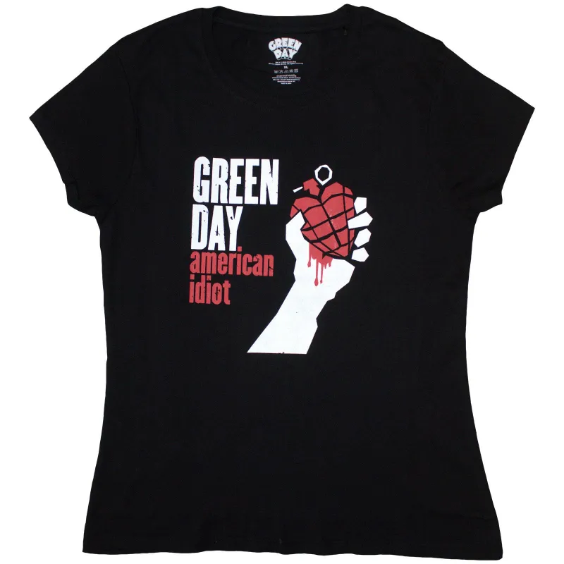 GREEN DAY - AMERICAN IDIOT - Ladies T-Shirt Black sold by Spiral Direct