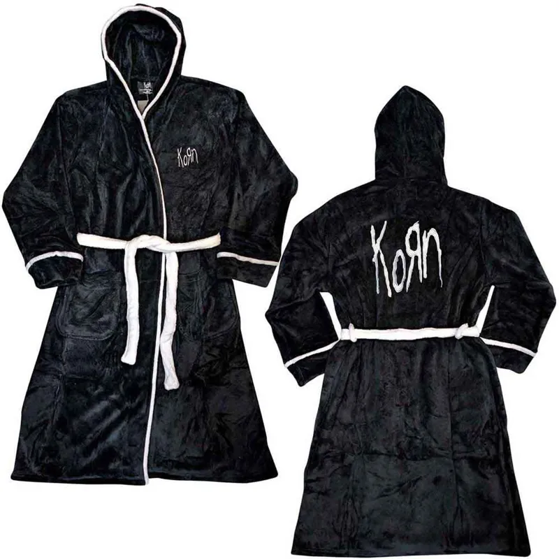 KORN - LOGO - Bathrobe Black (Back Print) made by Spiral Direct
