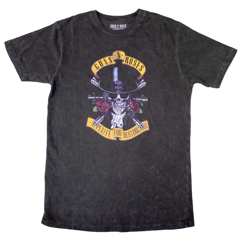 GUNS N ROSES - APPETITE WASHED - T-Shirt Black (Wash Collection) sold by Spiral Direct