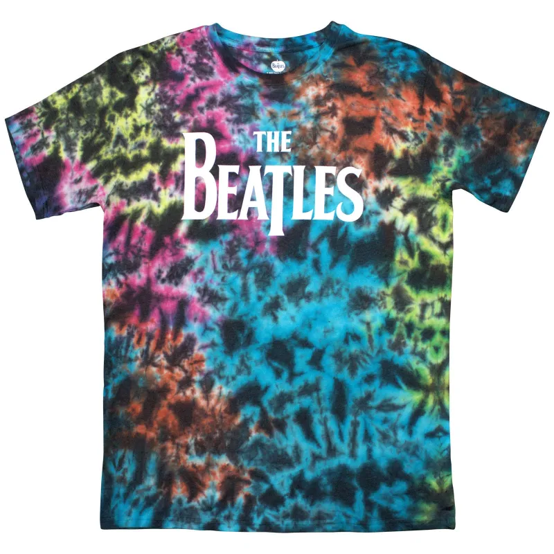 THE BEATLES - DROP T LOGO - T-Shirt Grey (Wash Collection) made by Spiral Direct