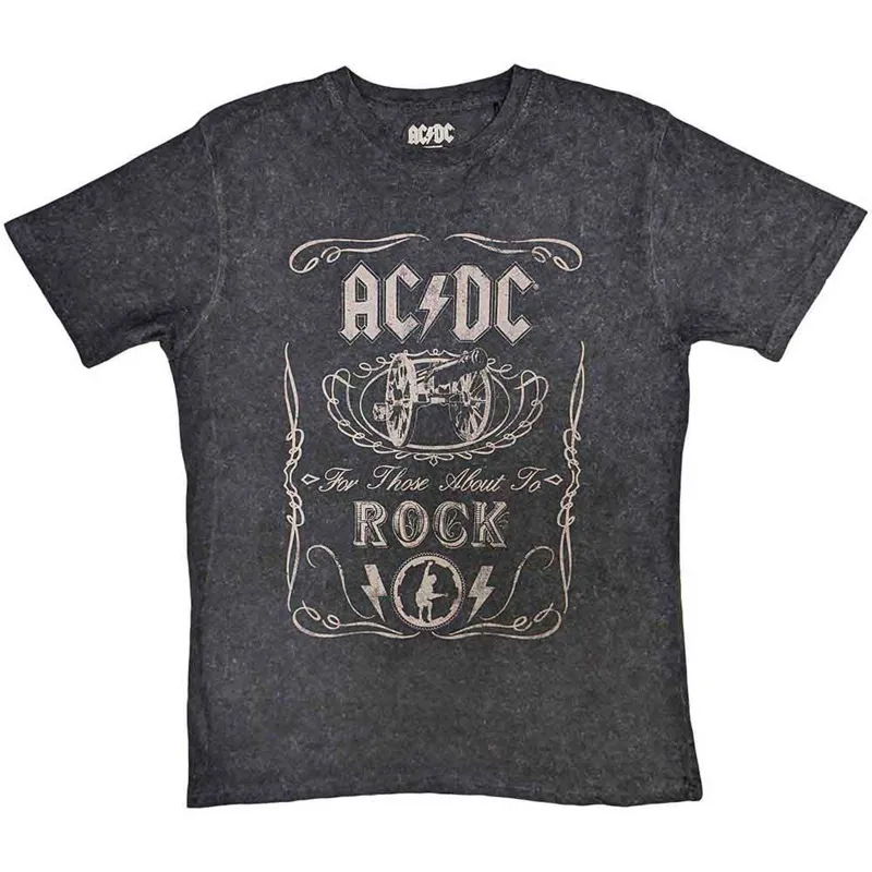 AC/DC - CANNON SWIG - T-Shirt Black (Wash Collection) made by Spiral Direct
