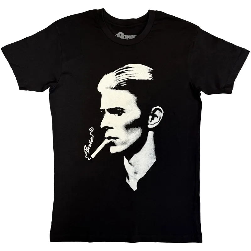 DAVID BOWIE - SMOKE - T-Shirt Black made by Spiral Direct