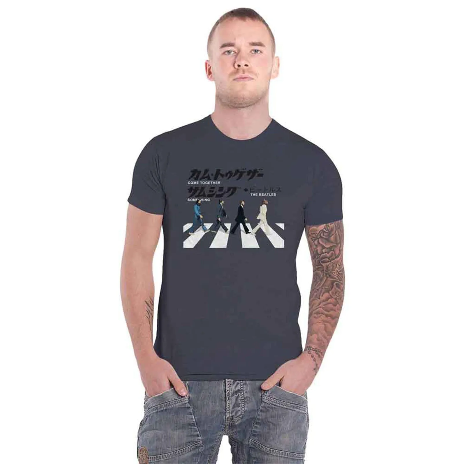 THE BEATLES - ABBEY ROAD JAPANESE - T-Shirt Grey sold by Spiral Direct product image thumbnail 2