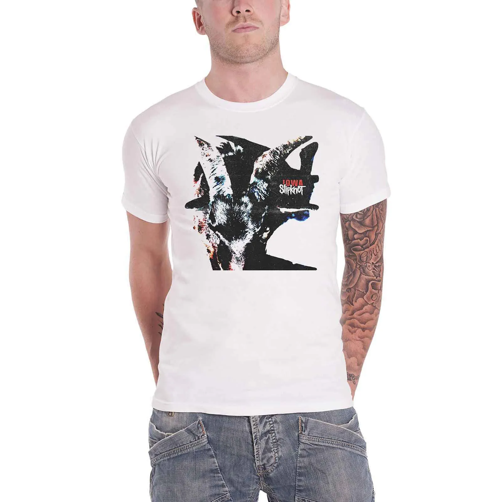 SLIPKNOT - IOWA GOAT SHADOW - T-Shirt White (Back Print) sold by Spiral Direct product image thumbnail 3