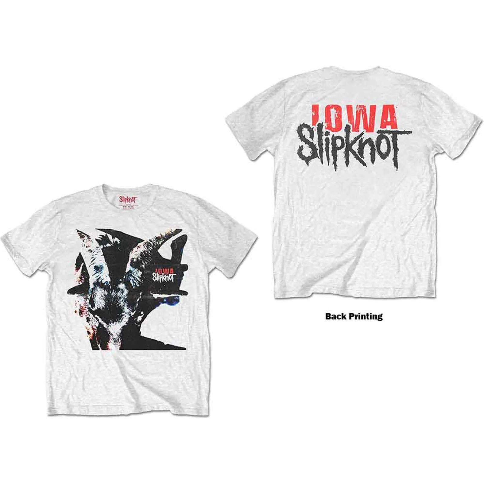 SLIPKNOT - IOWA GOAT SHADOW - T-Shirt White (Back Print) sold by Spiral Direct