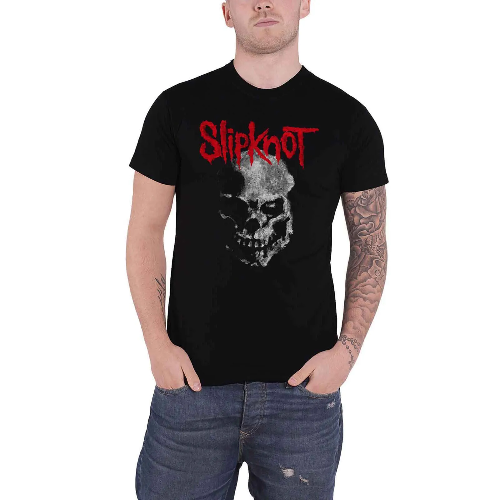 SLIPKNOT - GRAY CHAPTER SKULL - T-Shirt Black (Back Print) sold by Spiral Direct product image thumbnail 3
