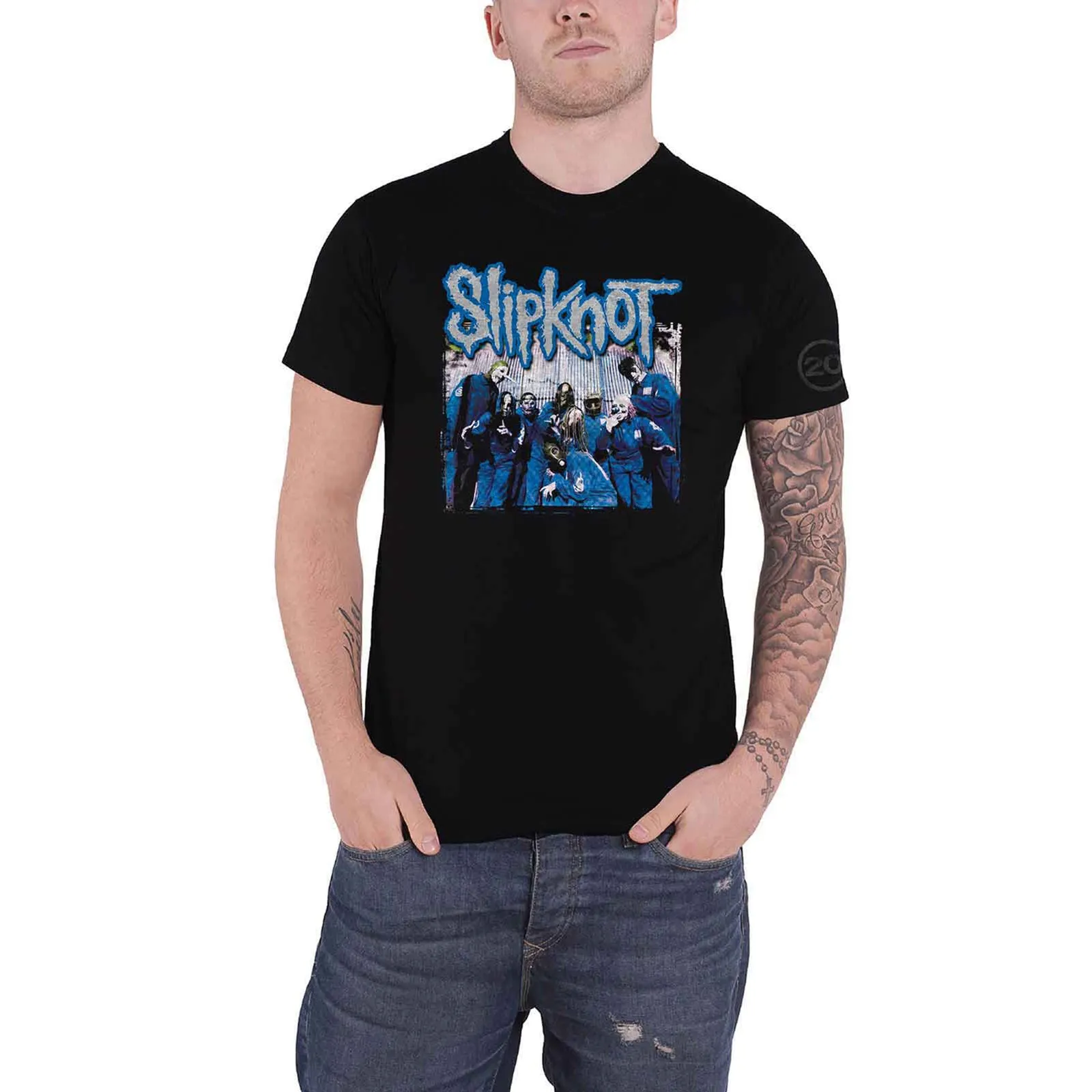 SLIPKNOT - 20TH ANNIVERSARY TATTERED & TORN - T-Shirt Black (Back Print) sold by Spiral Direct product image thumbnail 3