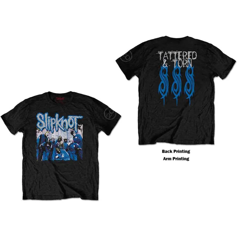 SLIPKNOT - 20TH ANNIVERSARY TATTERED & TORN - T-Shirt Black (Back Print) sold by Spiral Direct