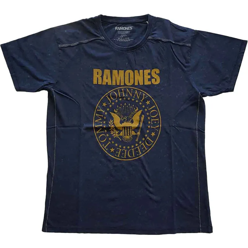 RAMONES - PRESIDENTIAL SEAL - T-Shirt Blue (Wash Collection) made by Spiral Direct
