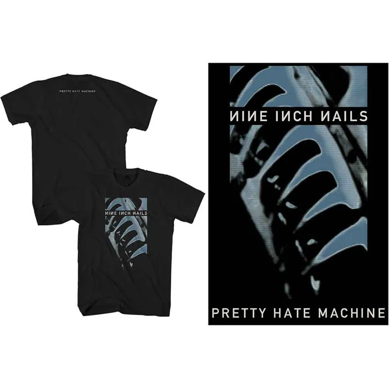 NINE INCH NAILS - PRETTY HATE MACHINE - T-Shirt Black (Back Print) made by Spiral Direct