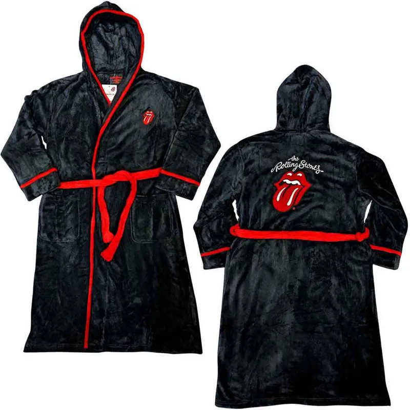 THE ROLLING STONES - CLASSIC TONGUE - Bathrobe Black (Back Print) made by Spiral Direct