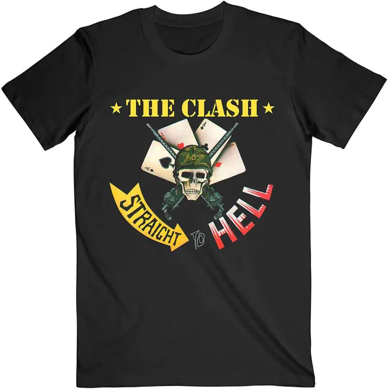 THE CLASH - STRAIGHT TO HELL SINGLE - T-Shirt Black made by Spiral Direct