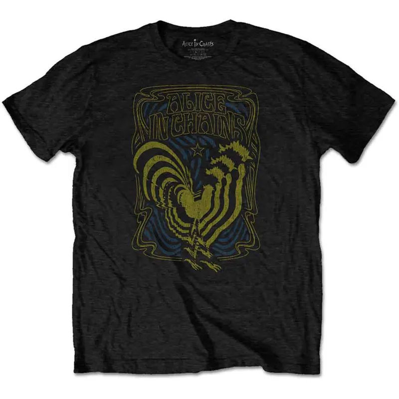 ALICE IN CHAINS - PSYCHEDELIC ROOSTER - T-Shirt Black made by Spiral Direct