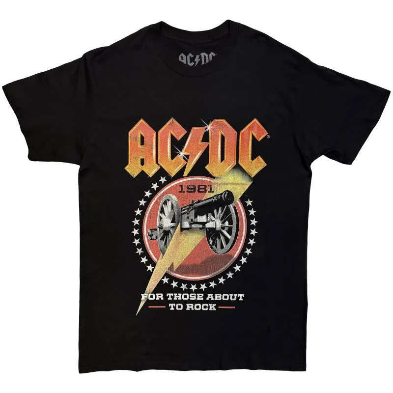 AC/DC - FOR THOSE ABOUT TO ROCK 81 - T-Shirt Black made by Spiral Direct