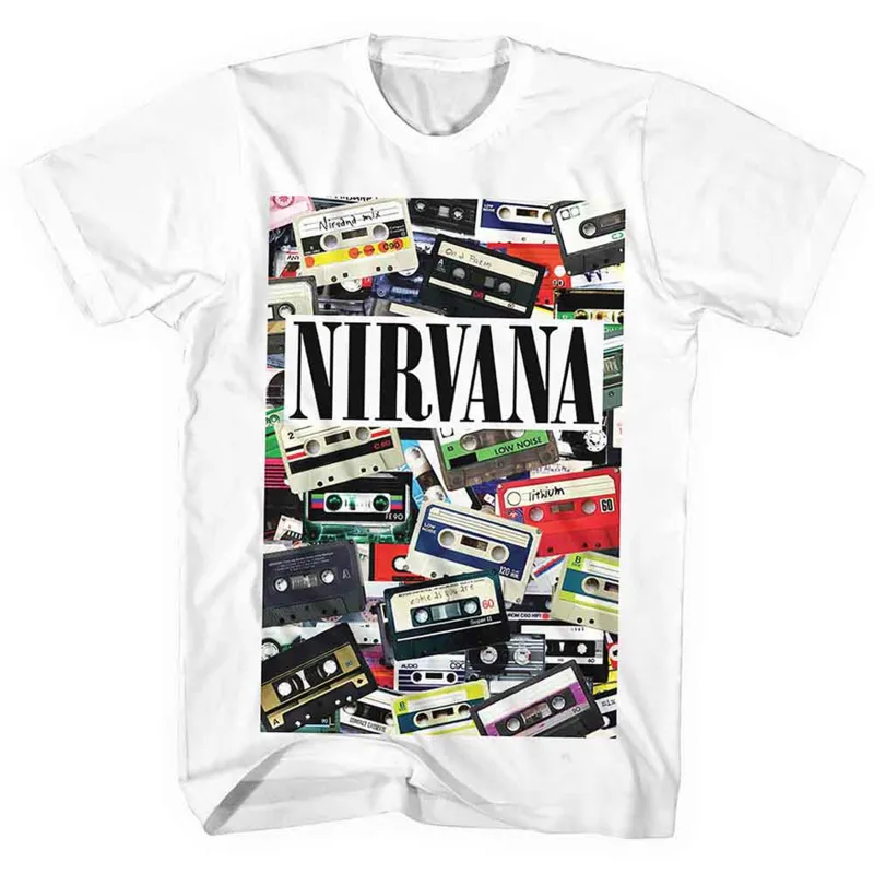 NIRVANA - CASSETTES - T-Shirt White sold by Spiral Direct