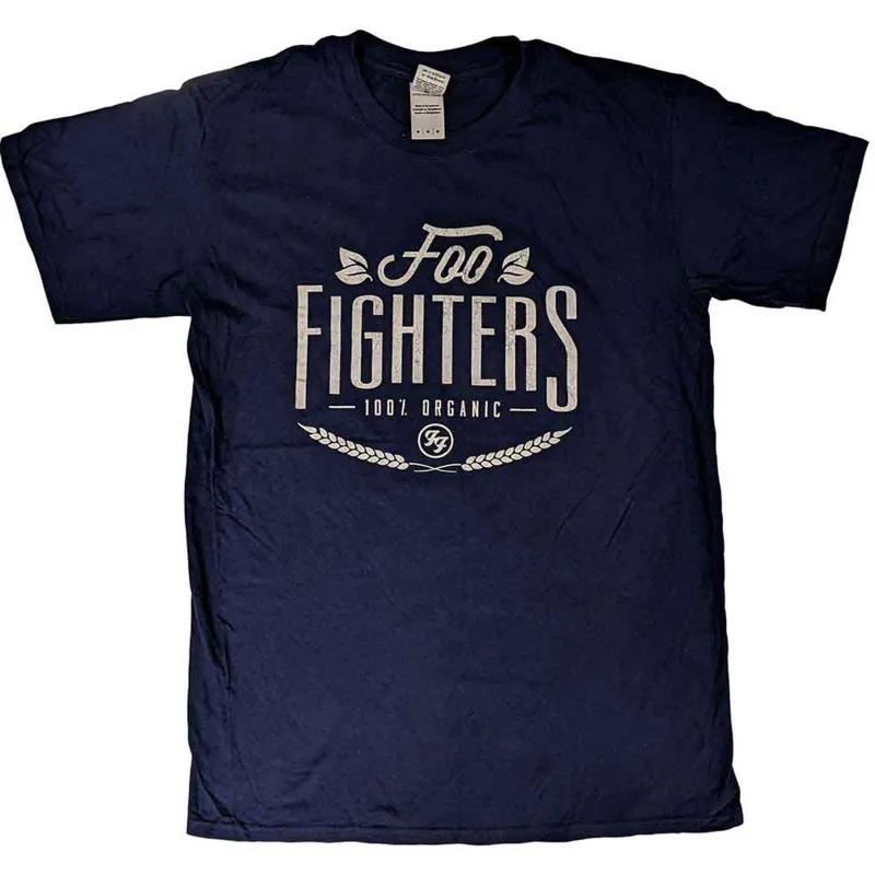 FOO FIGHTERS - 100% ORGANIC - T-Shirt Blue made by Spiral Direct