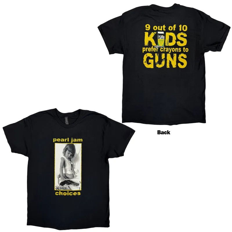 PEARL JAM - CHOICES - T-Shirt Black (Back Print) made by Spiral Direct
