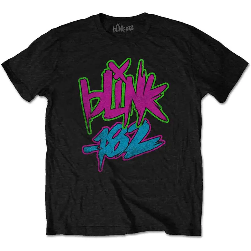 BLINK-182 - NEON LOGO - T-Shirt Black made by Spiral Direct