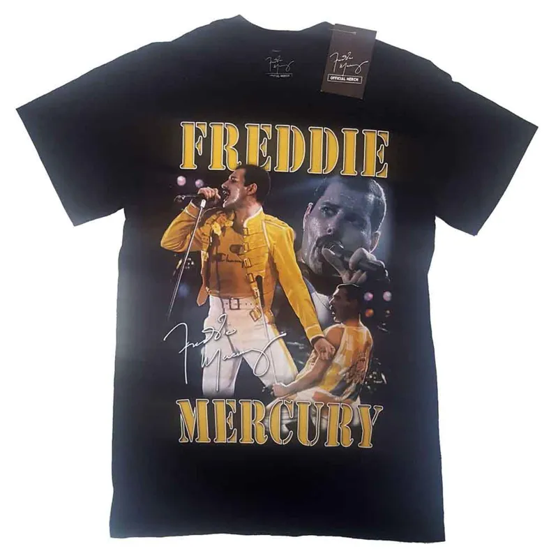 FREDDIE MERCURY - LIVE HOMAGE - T-Shirt Black made by Spiral Direct