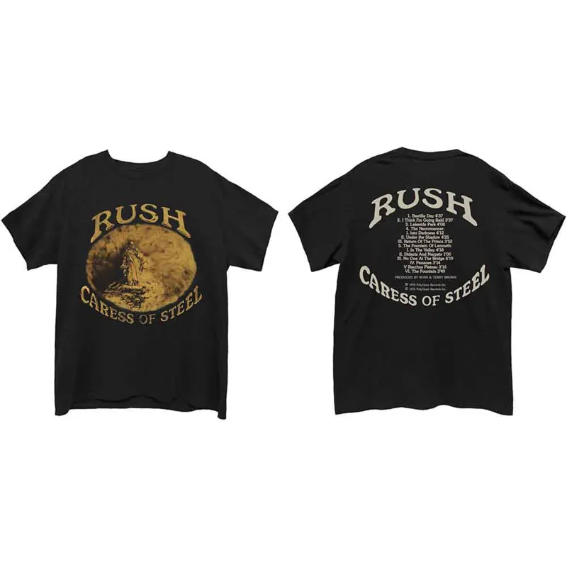 RUSH - CARESS OF STEEL - T-Shirt Black (Back Print) sold by Spiral Direct
