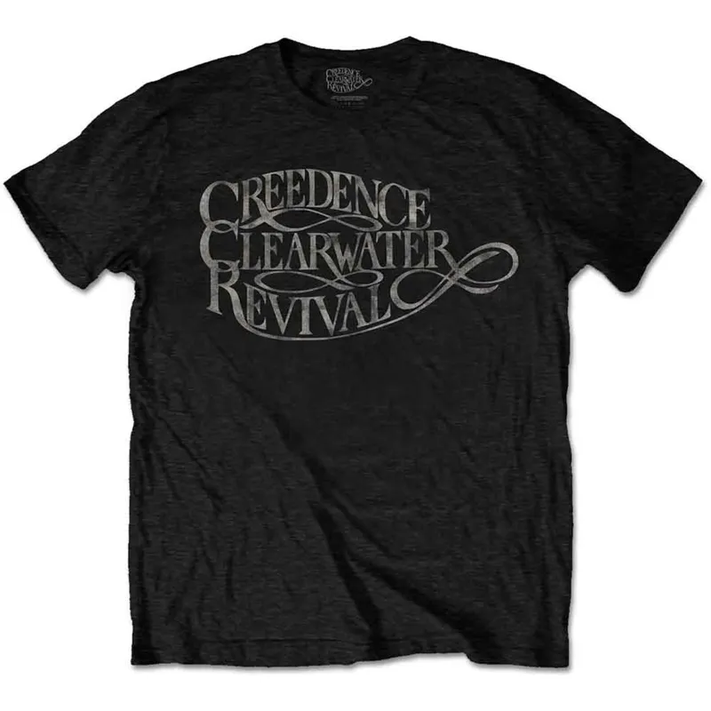 CREEDENCE CLEARWATER REVIVAL - VINTAGE LOGO - T-Shirt Black sold by Spiral Direct