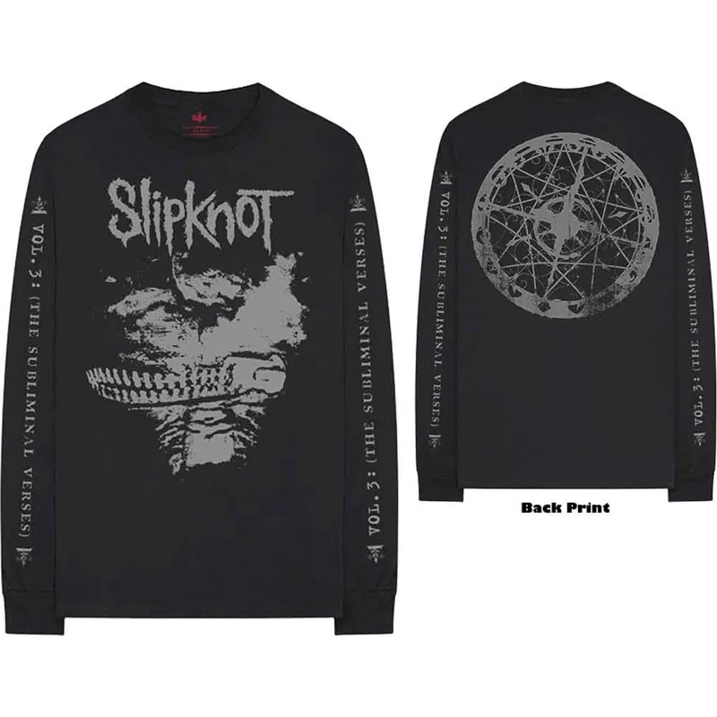 SLIPKNOT - SUBLIMINAL VERSES - Long Sleeve T-Shirt Black (Back & Sleeve Print) sold by Spiral Direct
