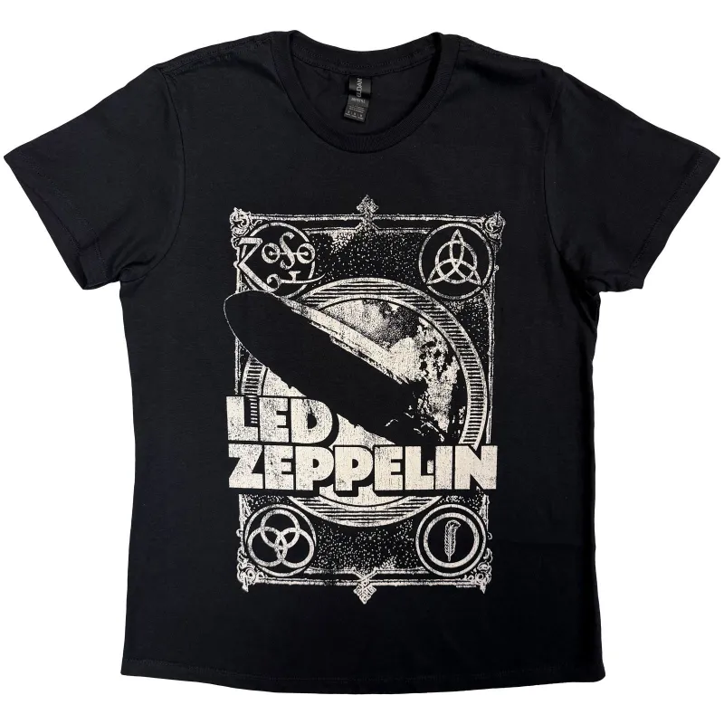 LED ZEPPELIN - VINTAGE PRINT LZ1 - Ladies T-Shirt Black sold by Spiral Direct