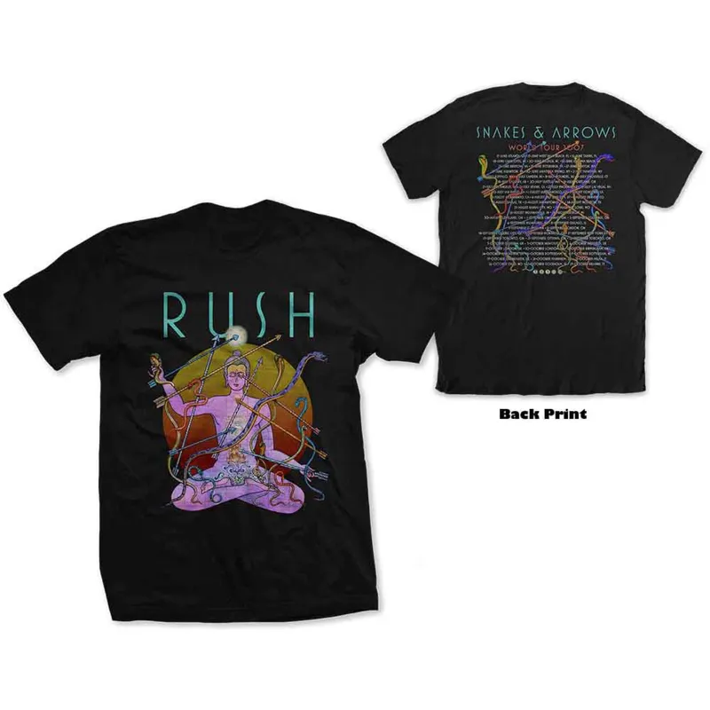 RUSH - SNAKES & ARROWS TOUR 2007 - T-Shirt Black (Back Print) sold by Spiral Direct