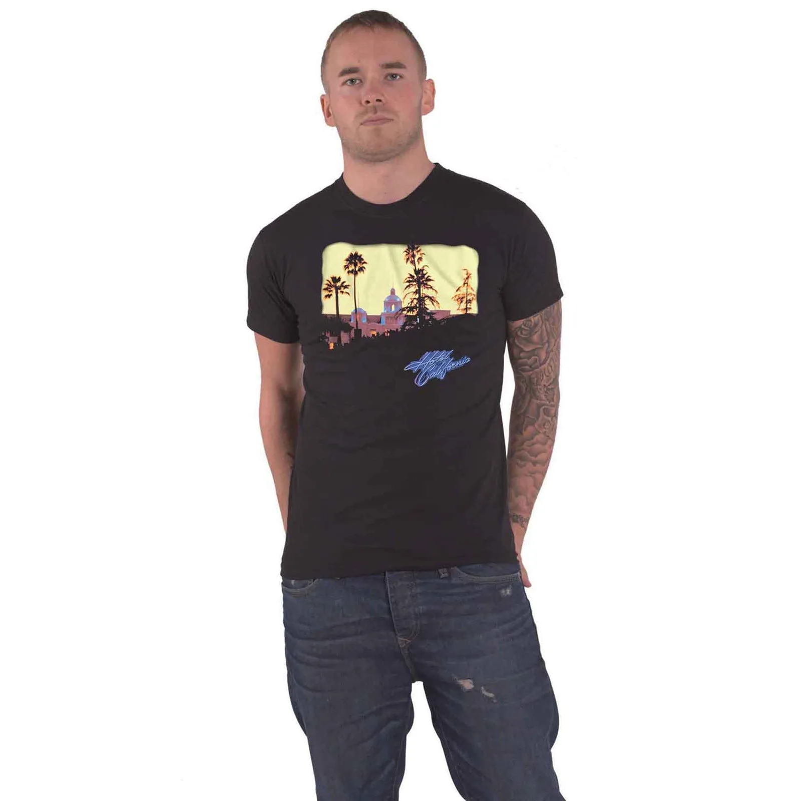 EAGLES - HOTEL CALIFORNIA - T-Shirt Black sold by Spiral Direct product image thumbnail 2