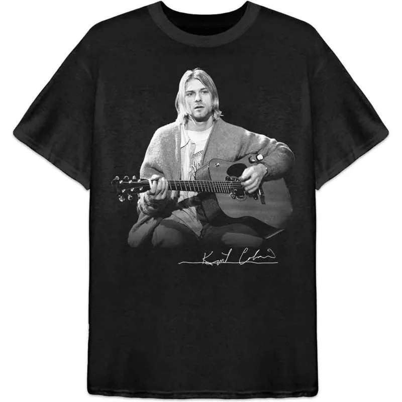 KURT COBAIN - GUITAR LIVE PHOTO - T-Shirt Black sold by Spiral Direct