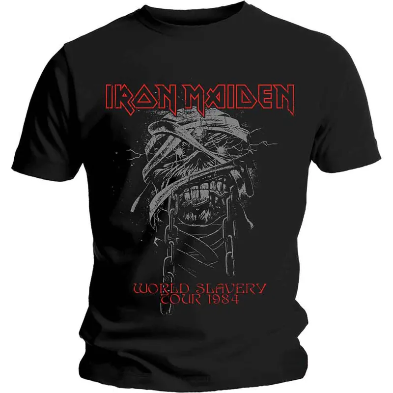 IRON MAIDEN - WORLD SLAVERY 1984 TOUR - T-Shirt Black sold by Spiral Direct