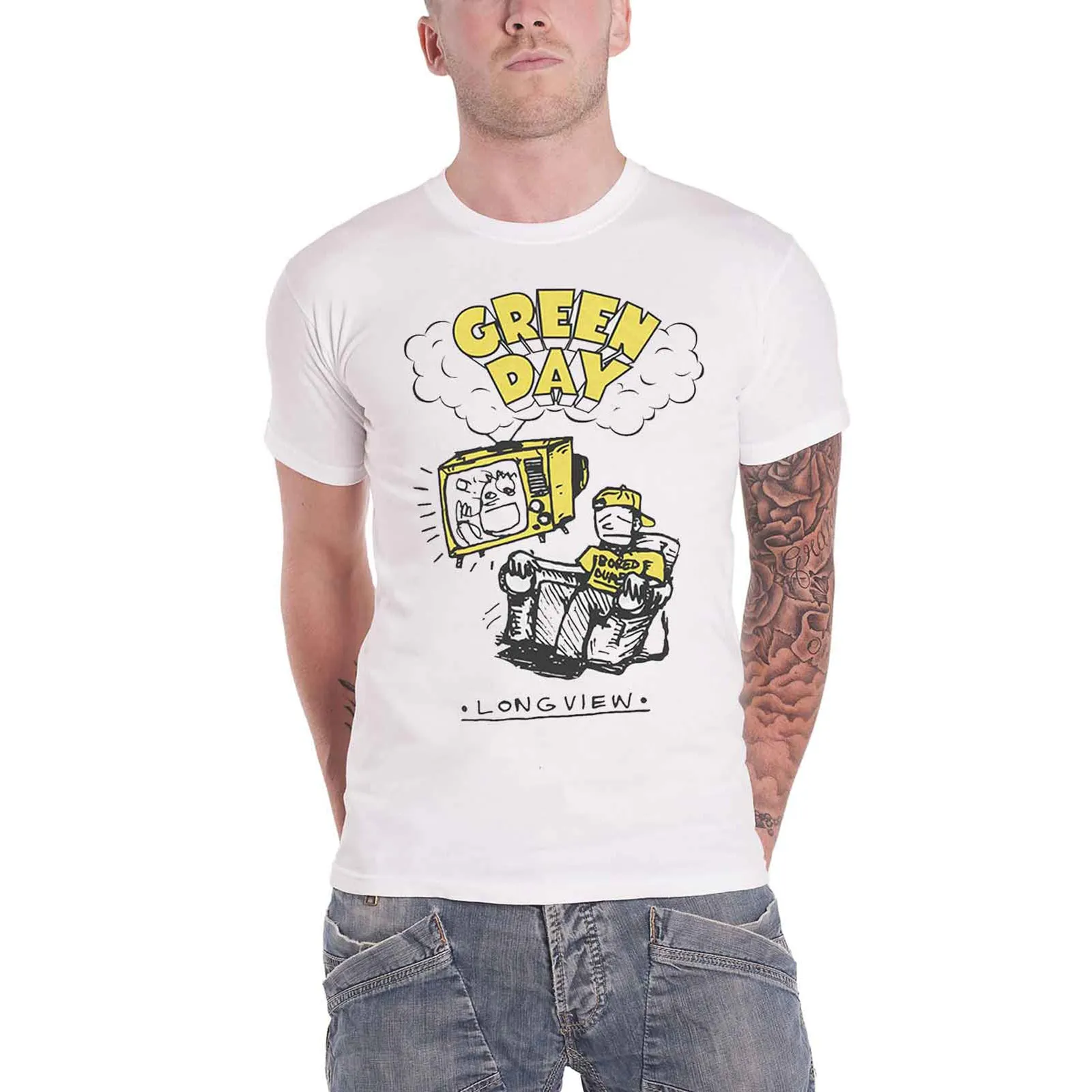GREEN DAY - LONGVIEW DOODLE - T-Shirt White sold by Spiral Direct product image thumbnail 2