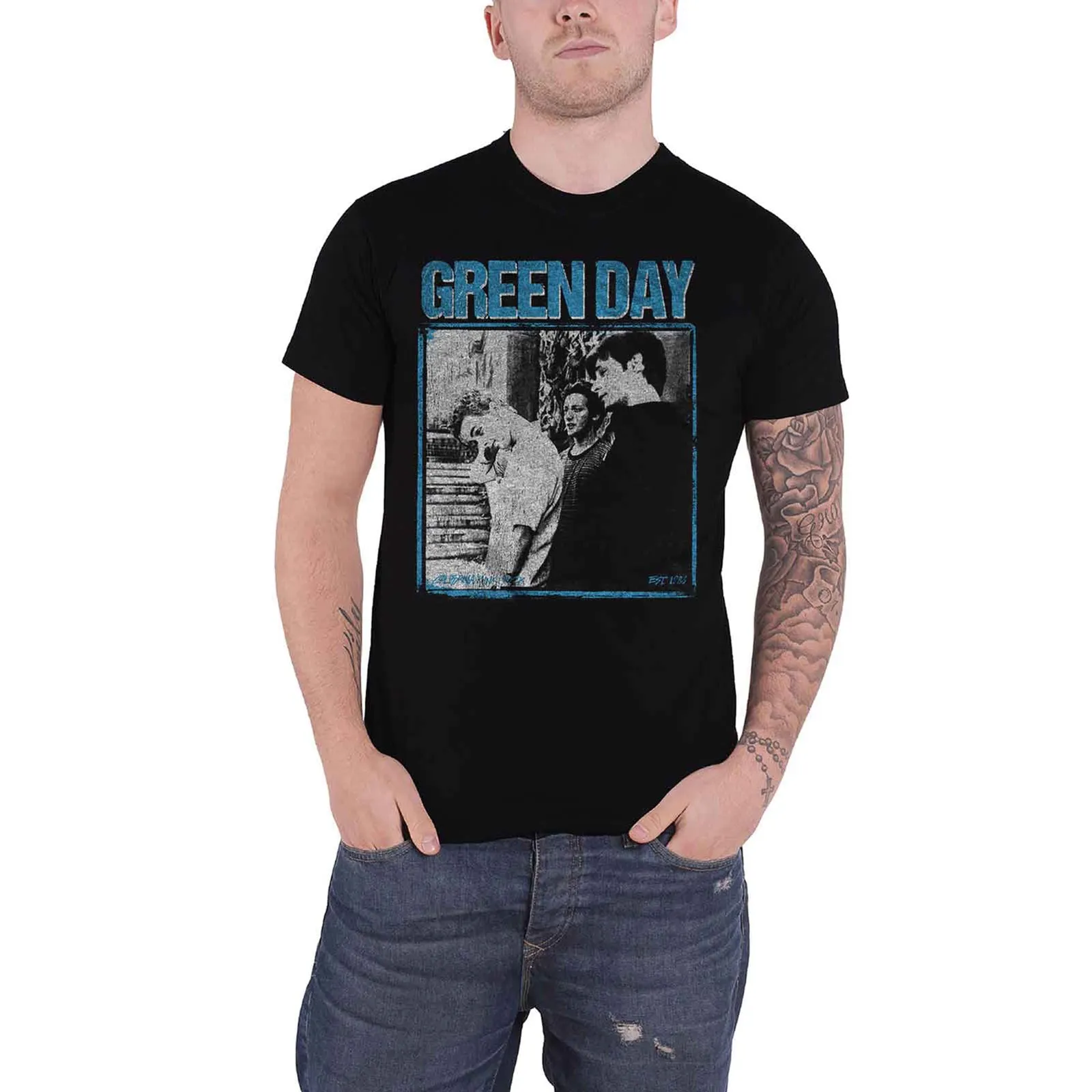 GREEN DAY - PHOTO BLOCK - T-Shirt Black sold by Spiral Direct product image thumbnail 2