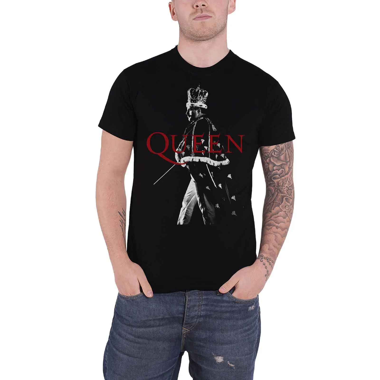 QUEEN - FREDDIE CROWN - T-Shirt Black sold by Spiral Direct product image thumbnail 2
