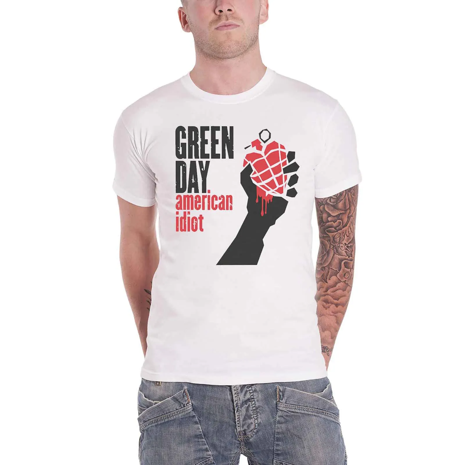 GREEN DAY - AMERICAN IDIOT - T-Shirt White sold by Spiral Direct product image thumbnail 2