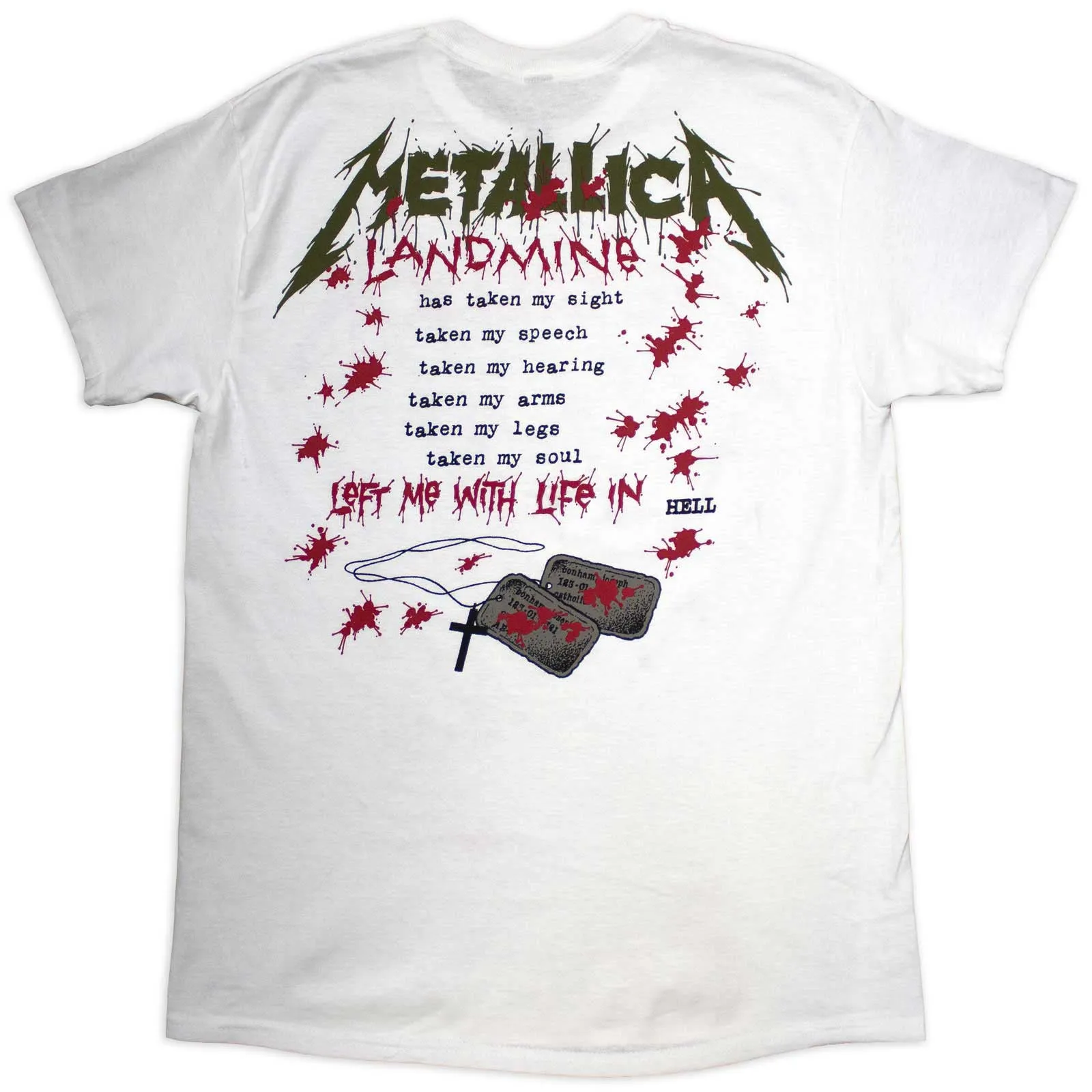 METALLICA - ONE LANDMINE - T-Shirt White (Back Print) sold by Spiral Direct product image thumbnail 2