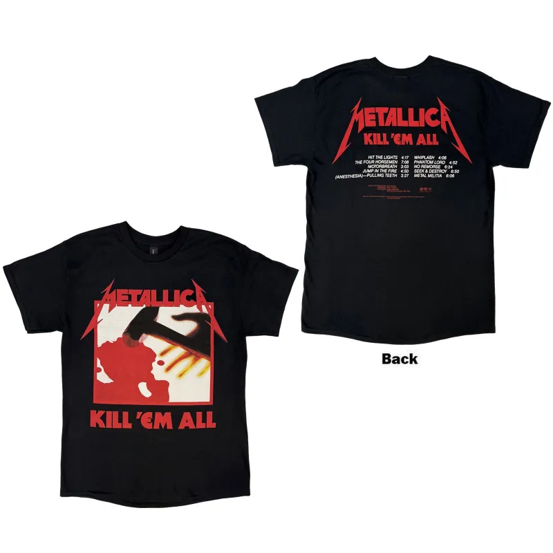 METALLICA - KILL 'EM ALL TRACKS - T-Shirt Black (Back Print) sold by Spiral Direct