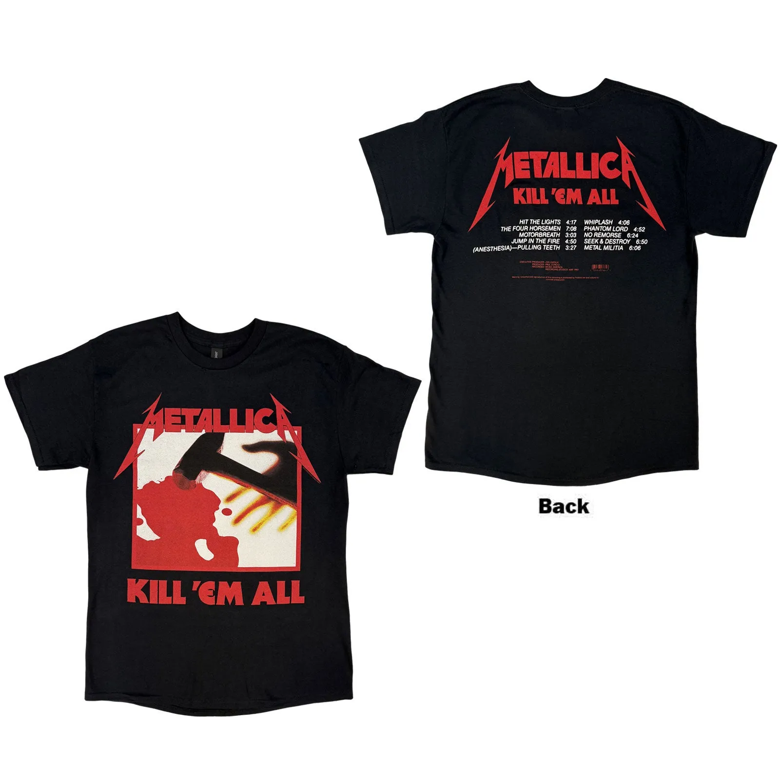 METALLICA - KILL 'EM ALL TRACKS - T-Shirt Black (Back Print) sold by Spiral Direct