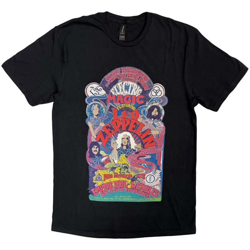 LED ZEPPELIN - FULL COLOUR ELECTRIC MAGIC - T-Shirt Black made by Spiral Direct