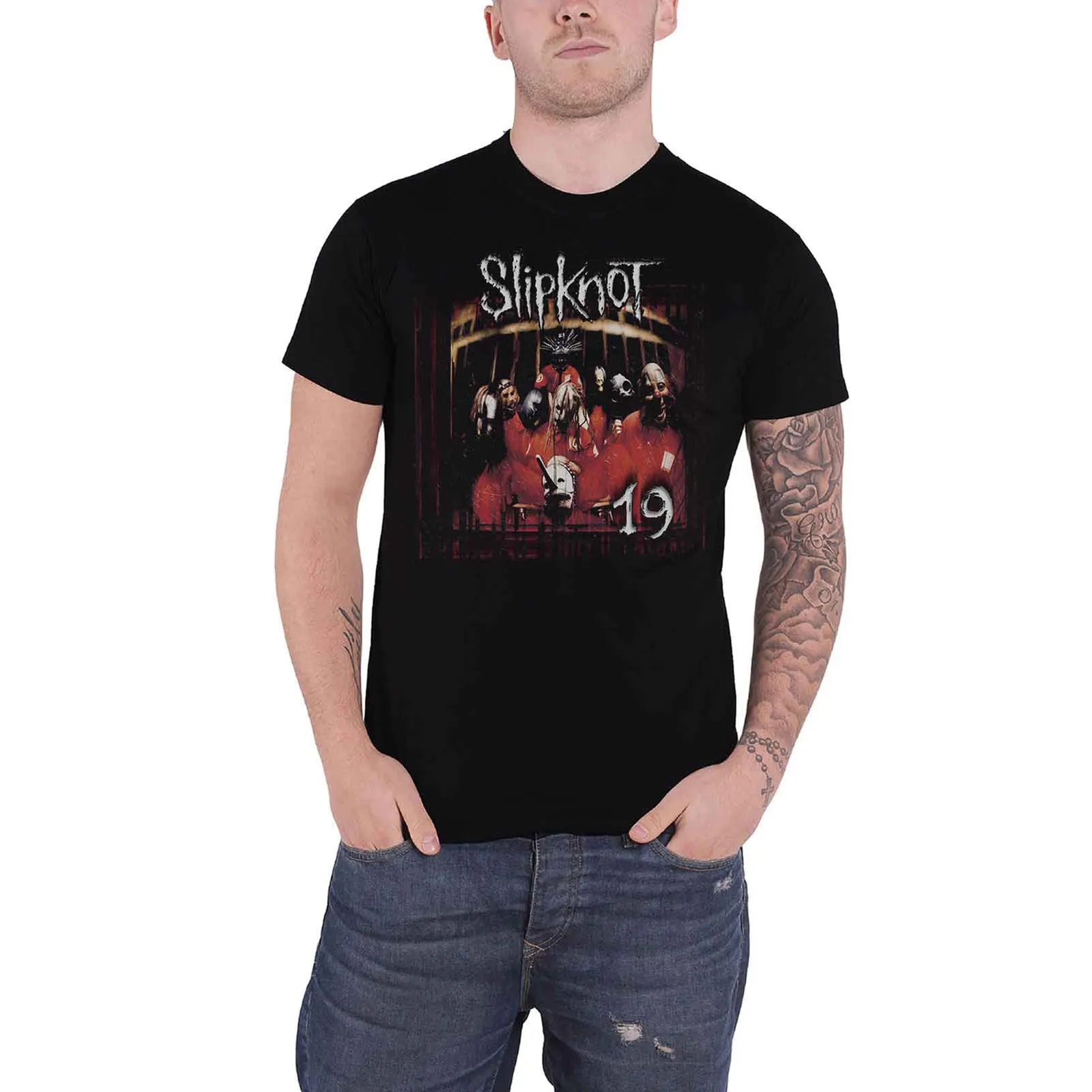 SLIPKNOT - DEBUT ALBUM 19 YEARS - T-Shirt Black (Back Print) sold by Spiral Direct product image thumbnail 3