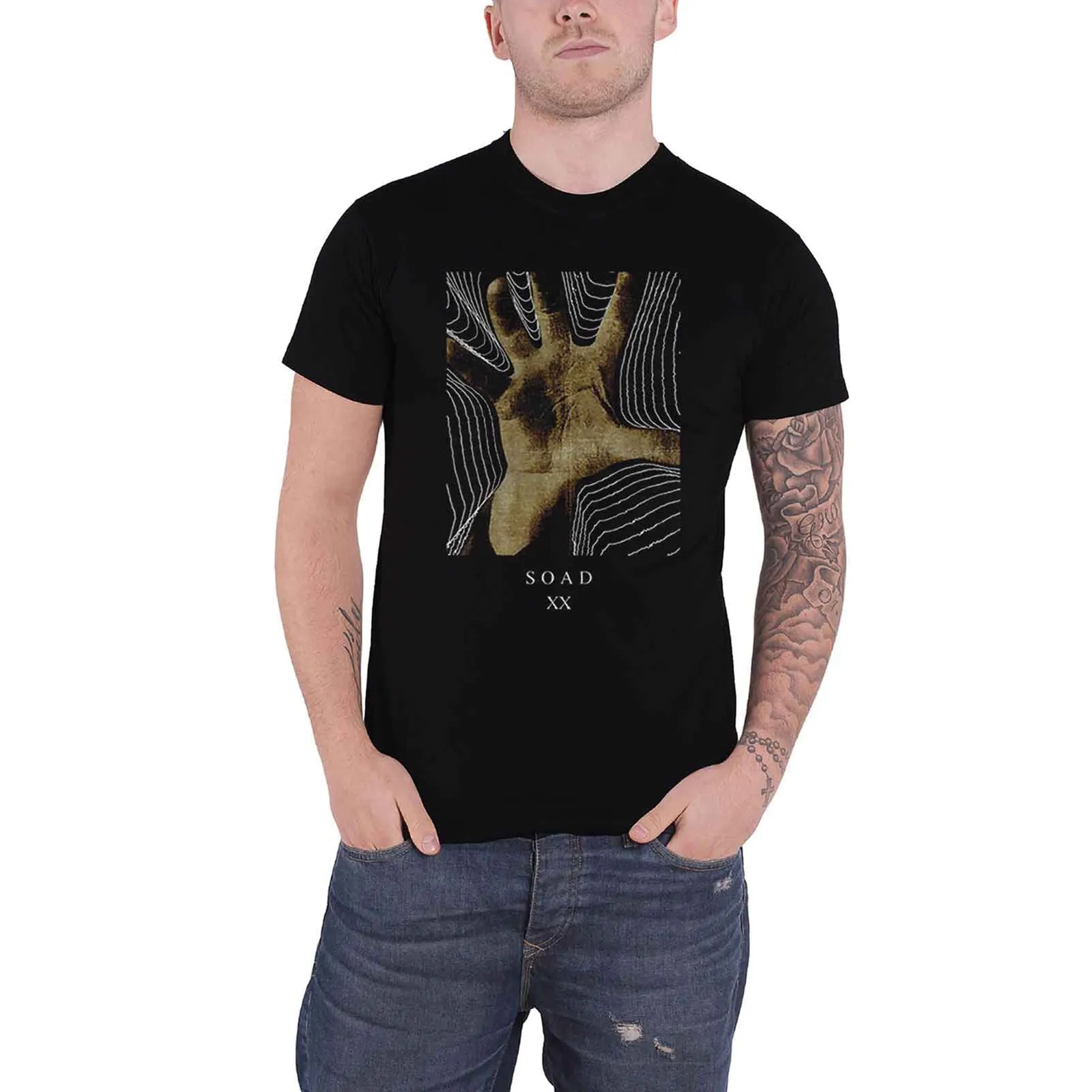 SYSTEM OF A DOWN - 20 YEARS HAND - T-Shirt Black sold by Spiral Direct product image thumbnail 2